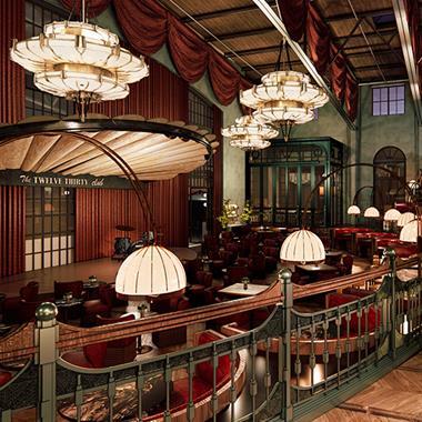 Dining room with booths and tables